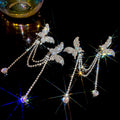 Mismatched Butterfly Ear Cuffs With Crystal Chain Swags view 2