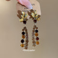 Silver Blue Green Crystal Drop Earring Necklace Gold Coffee view 4