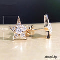 Gold And Silver Tone Crystal Five Point Star Stud Earrings view 5