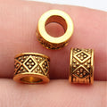 Diamond Pattern Large Hole Metal Spacer Beads in Three Finishes view 3