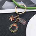 Wreath Snowflake and Christmas Tree Enamel Charm Keychain view 4