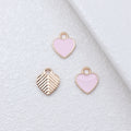 Gold Tone Enamel Heart Charms in Seven Solid Colors view 4