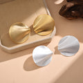 Brushed Wavy Disc Stud Earrings for Women in 2 Pictured Styles view 3