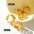 Double Curb Chain Open Band Rings Gold Or Steel Tone view 2