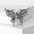 Filigree Crystal Butterfly Brooch Red Blue Black Clear view 3