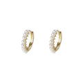 Gold-Tone Pearl Huggie Hoop Earrings Mini Seed Pearls view 5