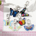 Silver Tone Colorful Butterfly Acrylic Clip Keychains in Six Designs view 4