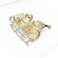 Christmas Hedgehog Sleigh Brooch in Brown and Black Variations view 4