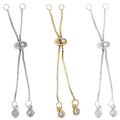 Adjustable Slider Extension Chains With Clear Stone Accents view 5