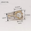Two Tone Crystal Heart Three Band Ring Set Polished Metal Jewelry view 4