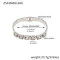Square Glass Stone Clasp Bangles Multicolor Steel Gold view 8