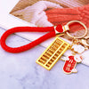 Red-Braided-Loop Luck-Tag Gold-Abacus