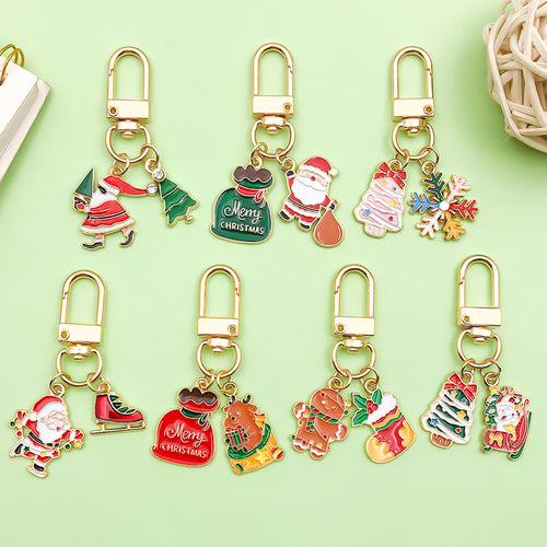 Image 1 showing a bunch of christmas themed key chains.