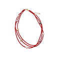 Layered Bead and Pearl Necklaces in Three Cord Colors view 5