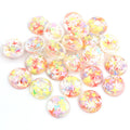 Round Floral Resin Cabochons in Eleven Pastel Color Options view 6