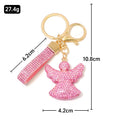 Pink Rhinestone Angel Keychain Gold Hardware Strap Options view 4