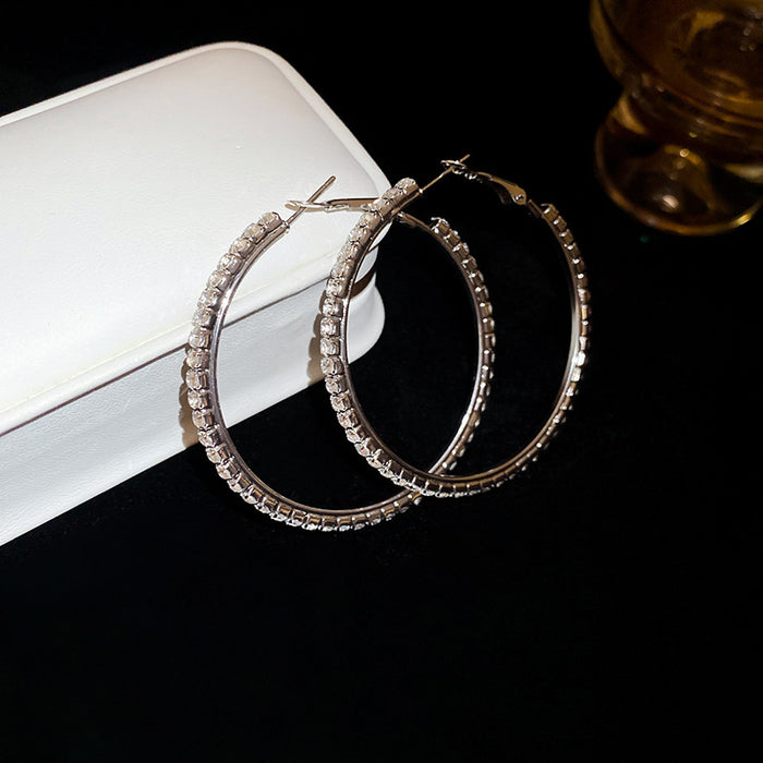 Oversized Crystal Hoop Earrings in Four Sizes and Finishes