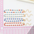 Gold Tone Openwork Multicolor Evil Eye Link Chain Bracelets view 5