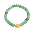 Green Frosted Rondelle Bead Bracelet Yellow Focal Gold Spacers view 5