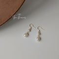 Gold Tone Three Irregular White Pearl Drop Hook Earrings view 4