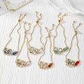 Gold Tone Pressed Flower Butterfly Slider Bracelets in Six Designs view 2