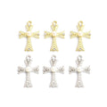 Slim Crystal Cross Charms in Silver Tone and Gold Tone view 2