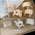 Gold Silver Wide Open Cuff Bracelets Seven Metal Styles view 4