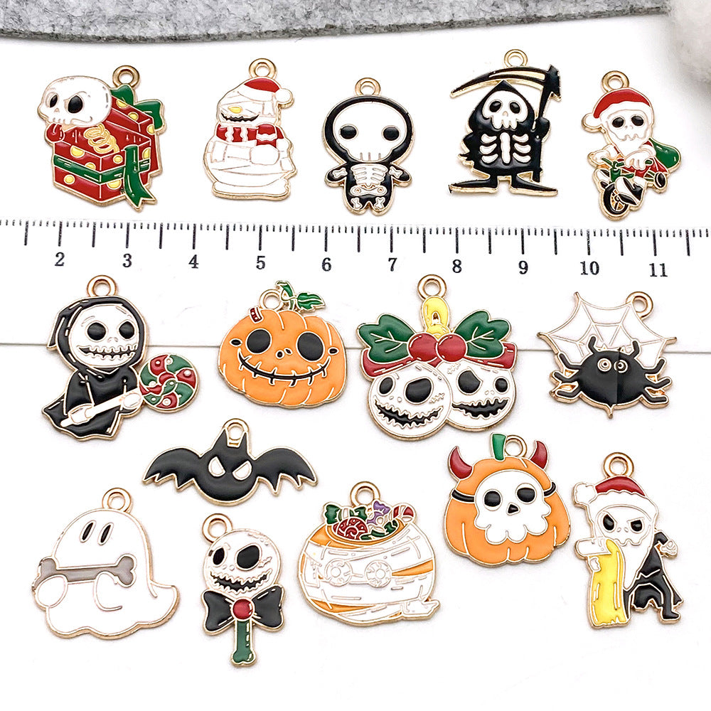 Zinc Alloy Halloween Ghost Skull Bat Grim Reaper charm pendant for DIY bracelet