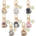 Mixed Cat and White Daisy Enamel Clip Keychain Eight-Style Collection view 5