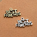 Best Friends Word Charm Metal Jewelry Making Component In 2 Finishes view 1
