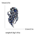 Large Crystal Floral Plume Brooch in Four Jewel Tone Palettes view 8