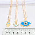 Gold Tone Hamsa and Eyelash Eye Pendant Necklaces in Three Designs view 4