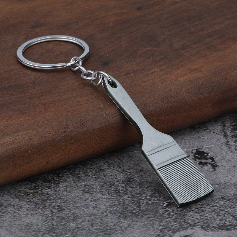 Mini Shovel Metal Keychain Realistic Tool Pendant for Car Keys