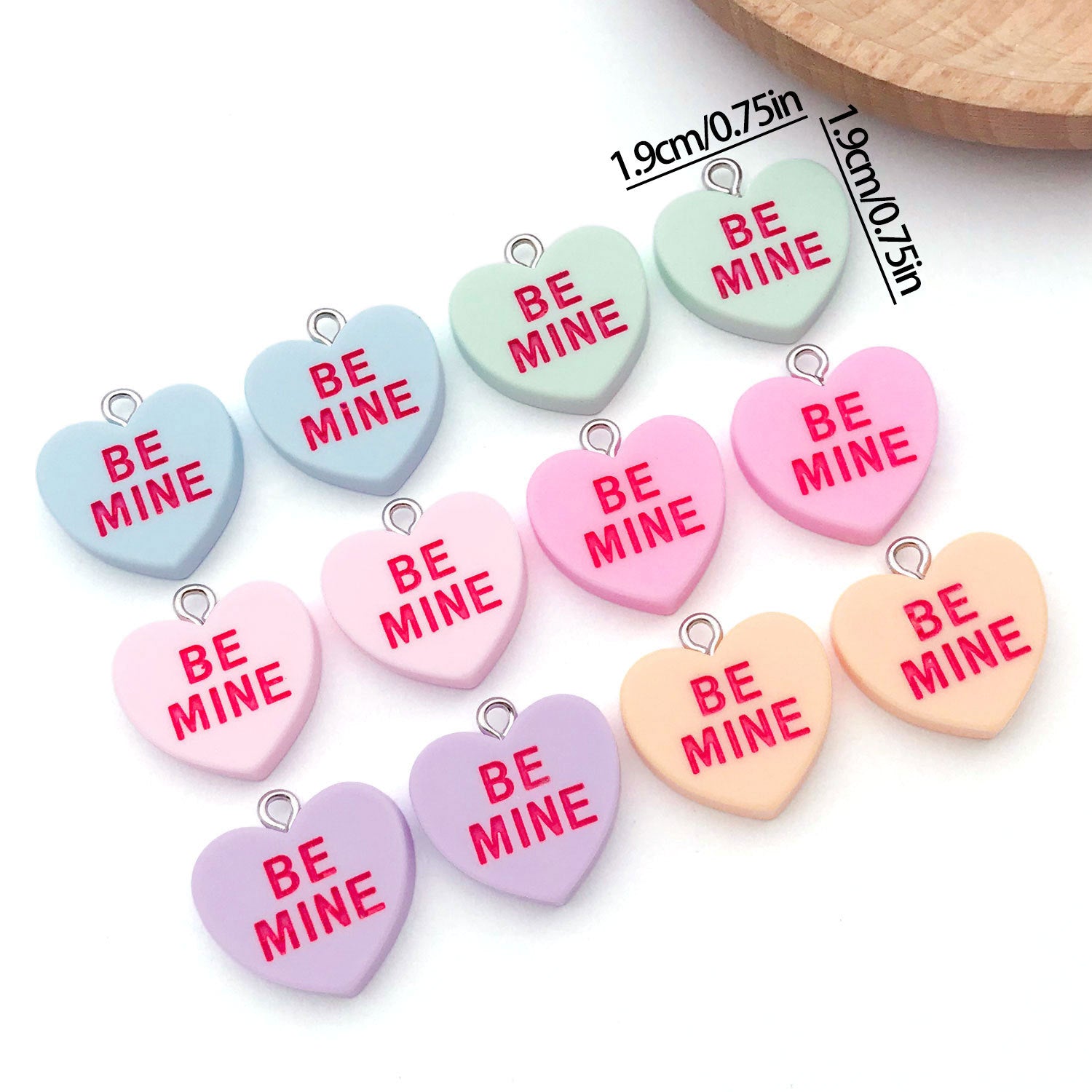 Resin Colorful Letter Heart charm pendants Style 9943 for DIY necklace keychain jewelry making
