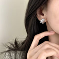 Crystal Rocking Horse Stud Earrings in Gold and Silver view 4