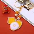 Jade Look Gourd Keychains in Yellow and Green Finishes view 2