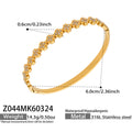 Thin Zircon Teardrop Clover Cross Bangle Gold Steel view 10