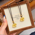 Gold Tone Rocking Horse Pendant on Black Cord Necklace view 2
