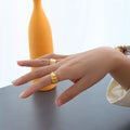 Gold Or Silver Center Twist Wave Band Ring Metal Alloy view 4