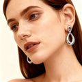 Stainless Steel Figure-Eight Drop Earrings Gold Two-Tone view 1