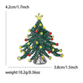 Green Crystal Christmas Tree Brooch Decorative Metal Pin view 5