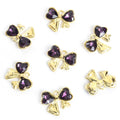 Crystal Bow Charms in Gold and Silver Tones, 12 Color Designs view 8