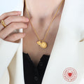 Letter R Seal And Moon Star Charm Pendant Necklace Gold view 4