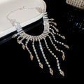 Gold and Silver Tone Crystal Fringe Choker Necklaces view 2