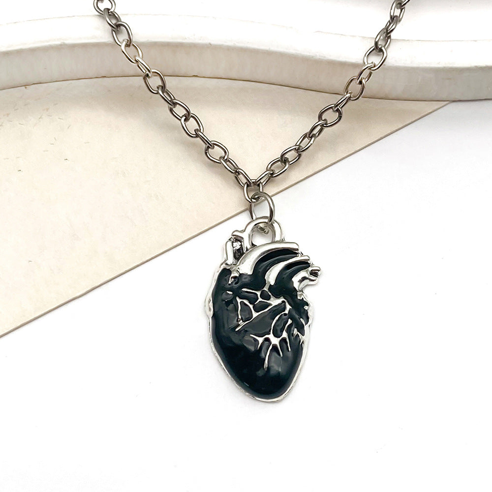 Enamel Zinc Alloy Human Heart Charm Pendant for DIY Necklace Earring Jewelry Accessories