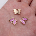 Gold Tone Enamel Butterfly Charms in Seven Bright Colors view 7