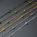 Fine Beaded Metal Chain by the Meter in Six Finishes view 2