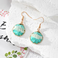 Round Gradient Resin Textured Wire Wrap Earrings 5 Colors view 8