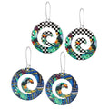 Silver Tone Tropical Bird Print Acrylic Spiral Kidney Wire Earrings view 1
