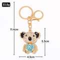 Rhinestone Koala Keychain Gold Metal Colorful Belly Charm view 2